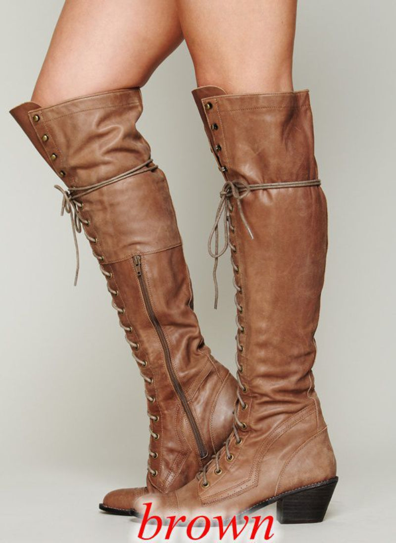 Women’s Round Toe Over-the-Knee Tall Winter Boots