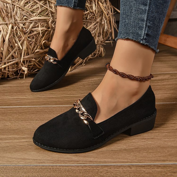 Pointed Toe Chunky Heel Women’s Shoes