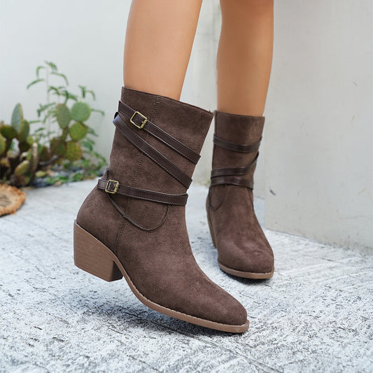Women’s Low-Cut Vintage Style Cotton Boots Retro Ankle Booties