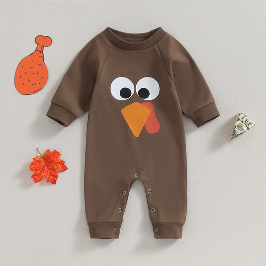 Cute Cartoon Printed Long-sleeved Autumn Jumpsuit for Boys Girls