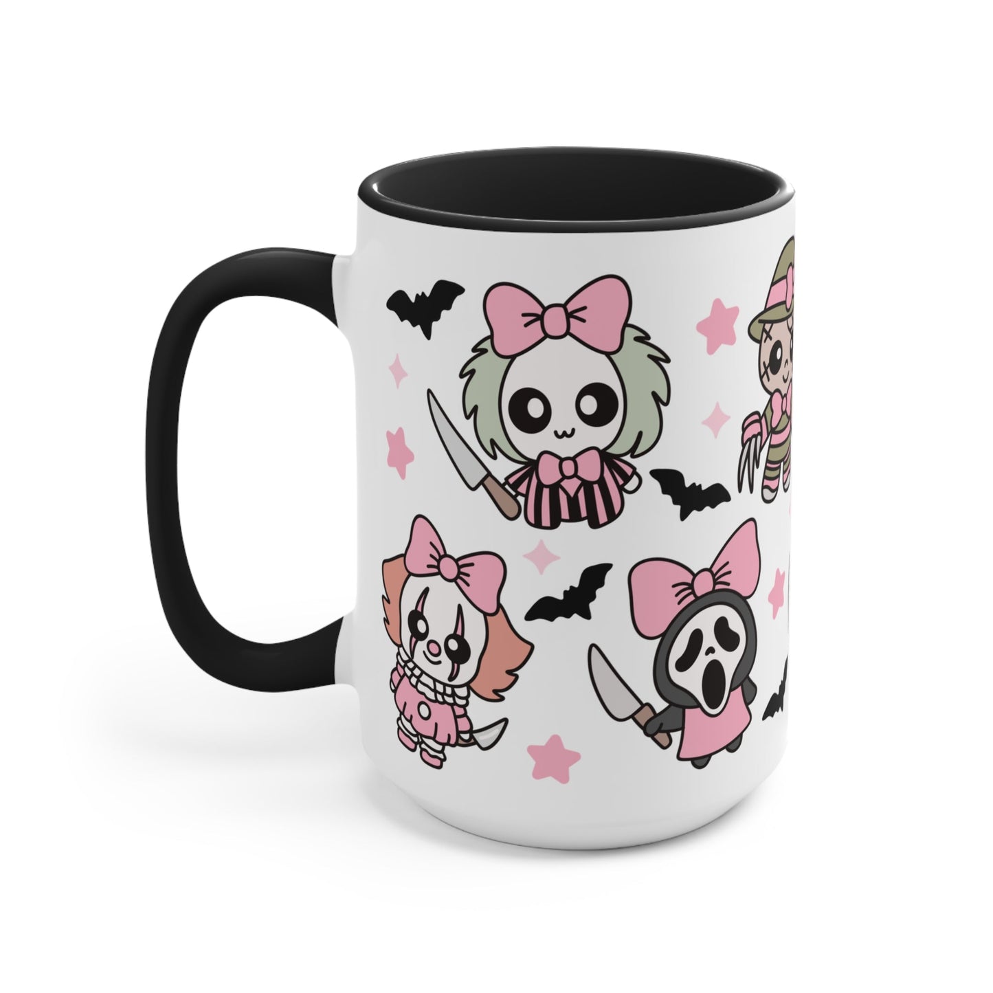 Pastel Pink Halloween Mug Deluxe Size Ceramic Chibi Killers