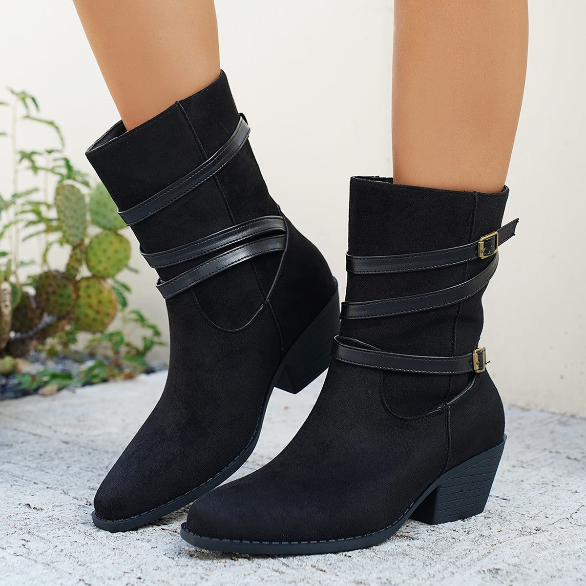 Women’s Low-Cut Vintage Style Cotton Boots Retro Ankle Booties