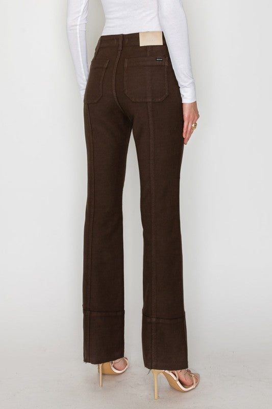 Tummy Control High Rise Bootcut Jeans Brown Wash AT2114BTBR