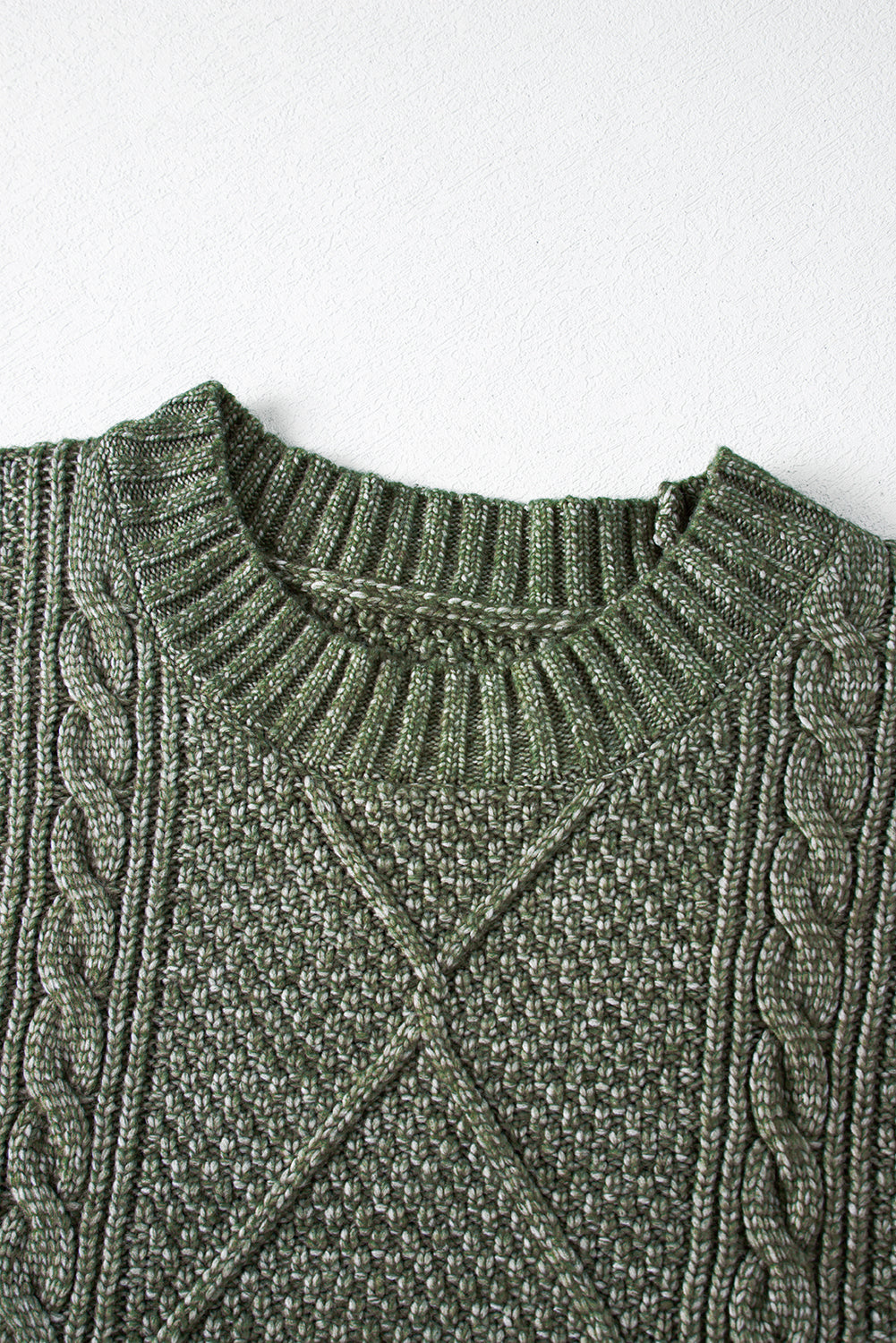 Parchment Twist Cable Knit Loose Fit Sweater Dress