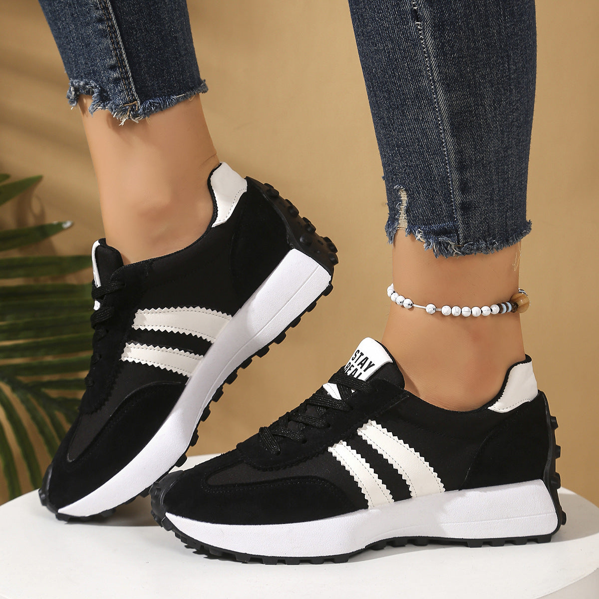 Chunky Thick-Sole Breathable Sneakers Chunky Sneakers Stepique