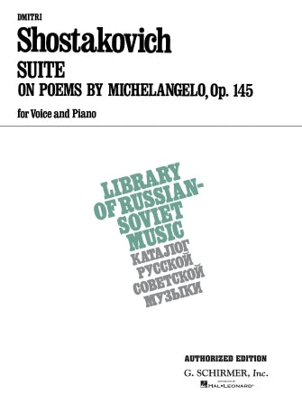 Suite on Verses of Michelangelo Buonarroti Op.145 Vocal Large Works