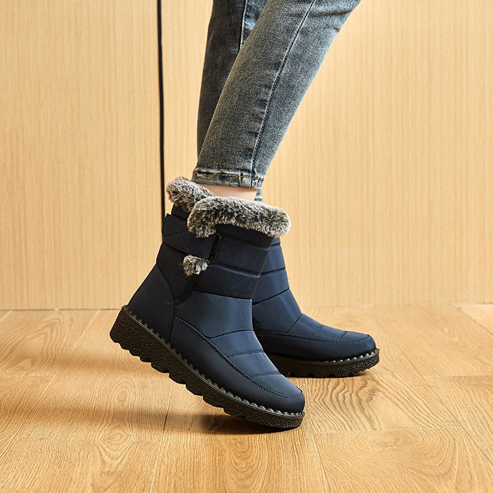 Women’s Waterproof Plush Snow Boots Waterproof Ankle-Height Boots