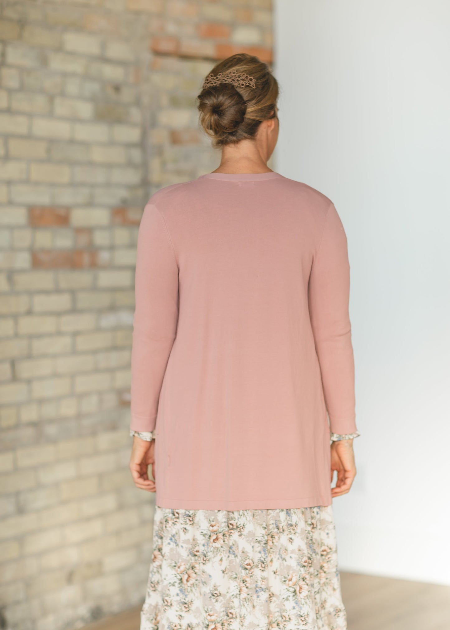 Open Front Cardigan Dusty Blue Cardigan Cally by Inherit