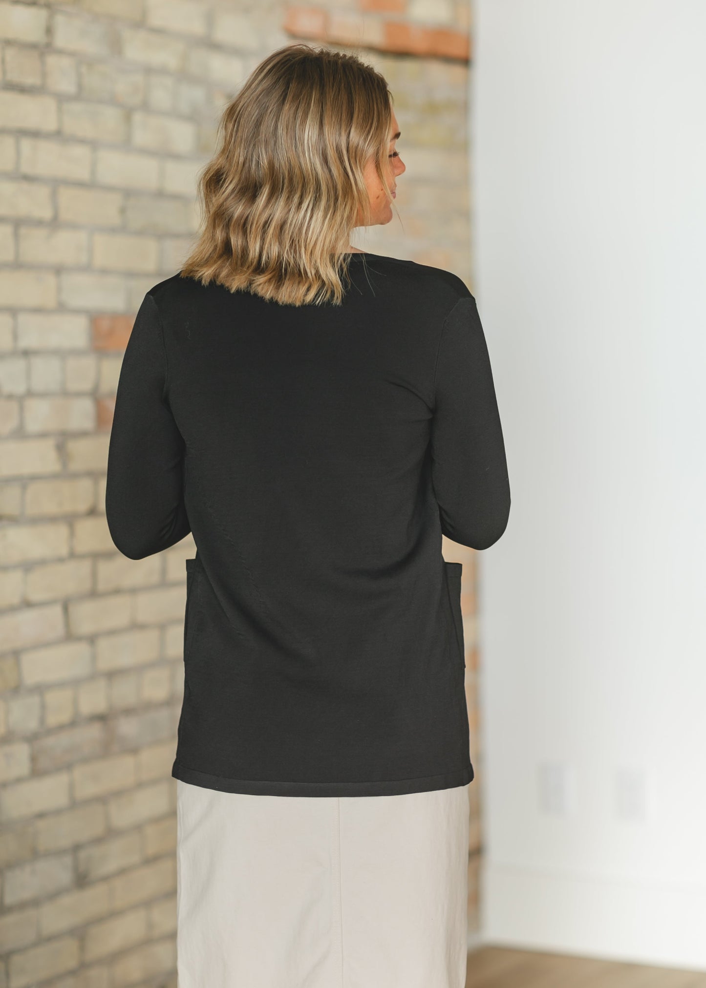 Open Front Cardigan Dusty Blue Cardigan Cally by Inherit