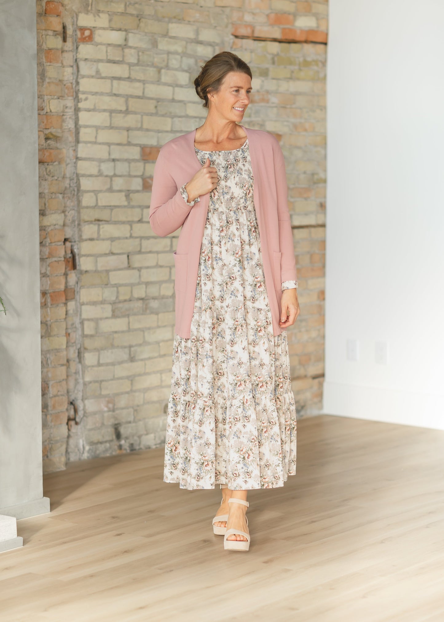 Open Front Cardigan Dusty Blue Cardigan Cally by Inherit