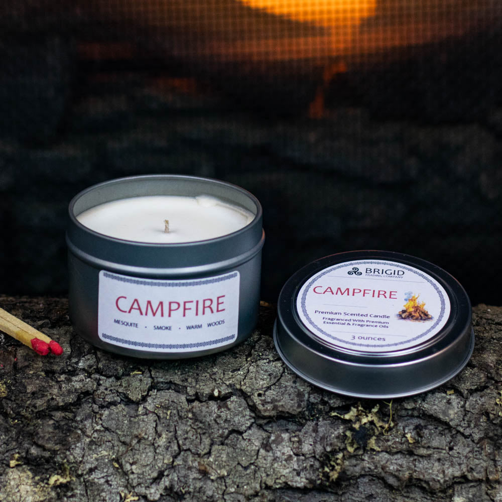 Campfire Soy Wax Candle Mesquite Cedarwood and Campfire Smoke