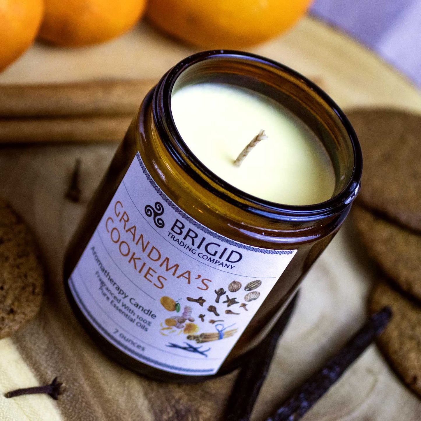 Grandma's Cookies Cinnamon Clove Nutmeg Ginger Vanilla Citrus Soy Wax Candle