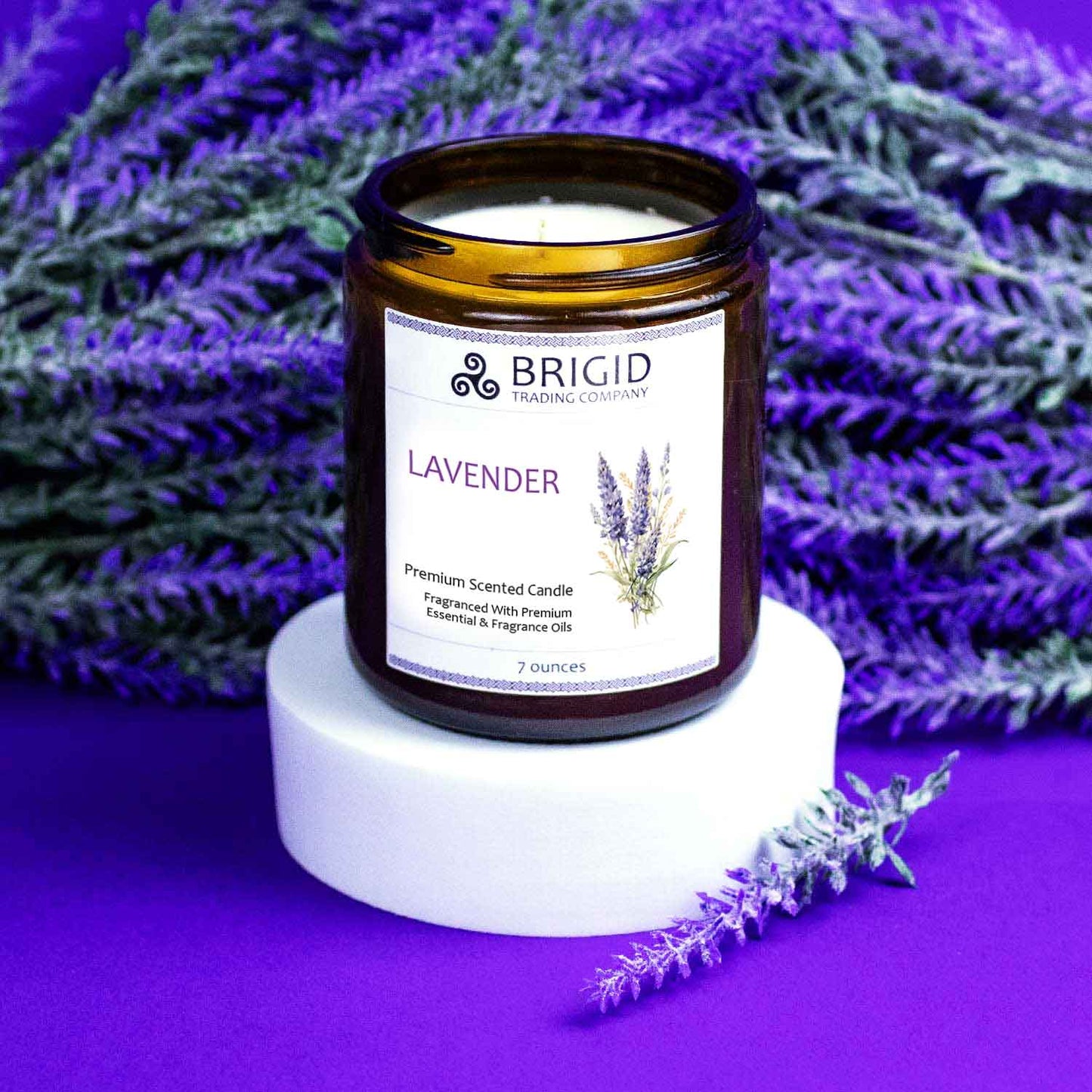 Lavender Soy Wax Candle Hand-Poured Candle Brigid Trading Company