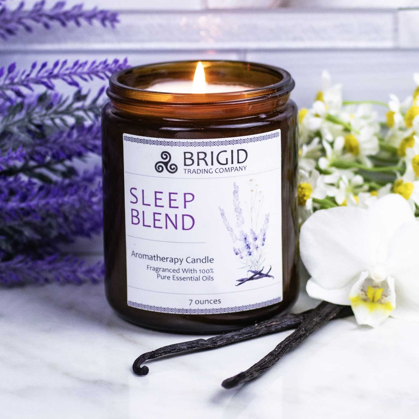 Sleep Blend Soy Wax Candle Lavender Chamomile and Vanilla