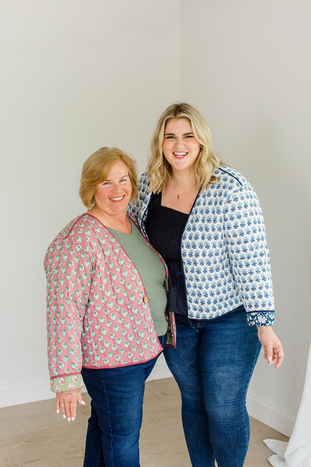 Reversible Quilted Jacket Pistachio Pink The Emily