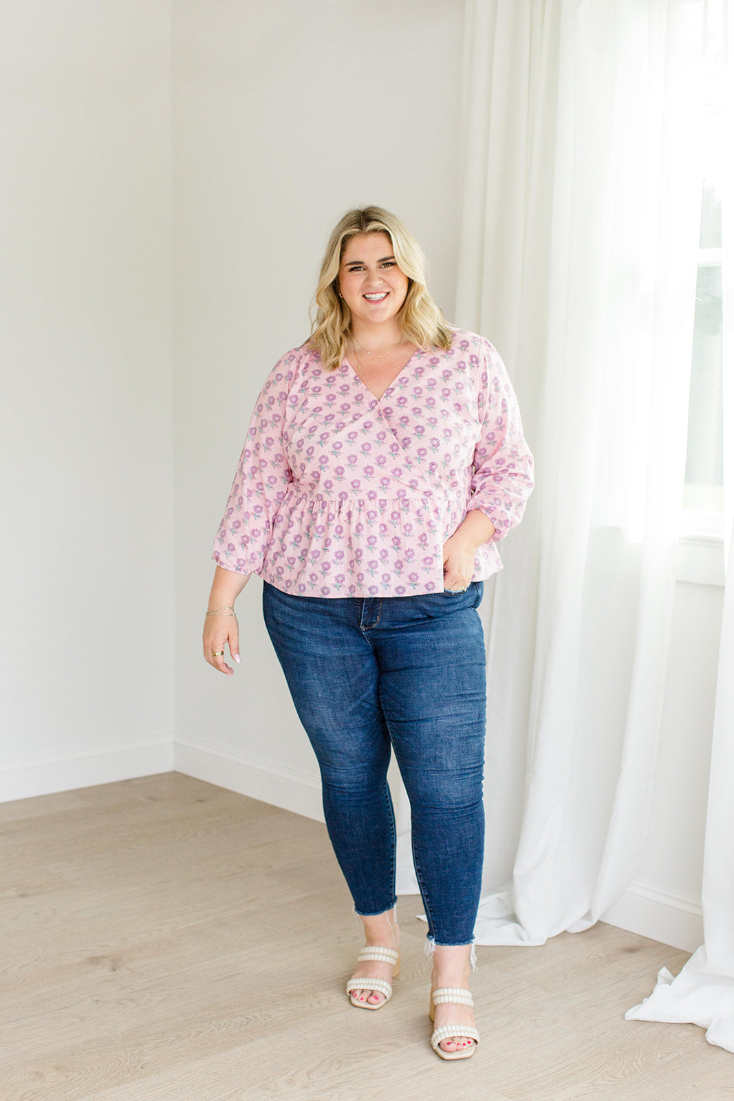 Blush Haze Wrap Top The Frances Top Carla Kiley Collection