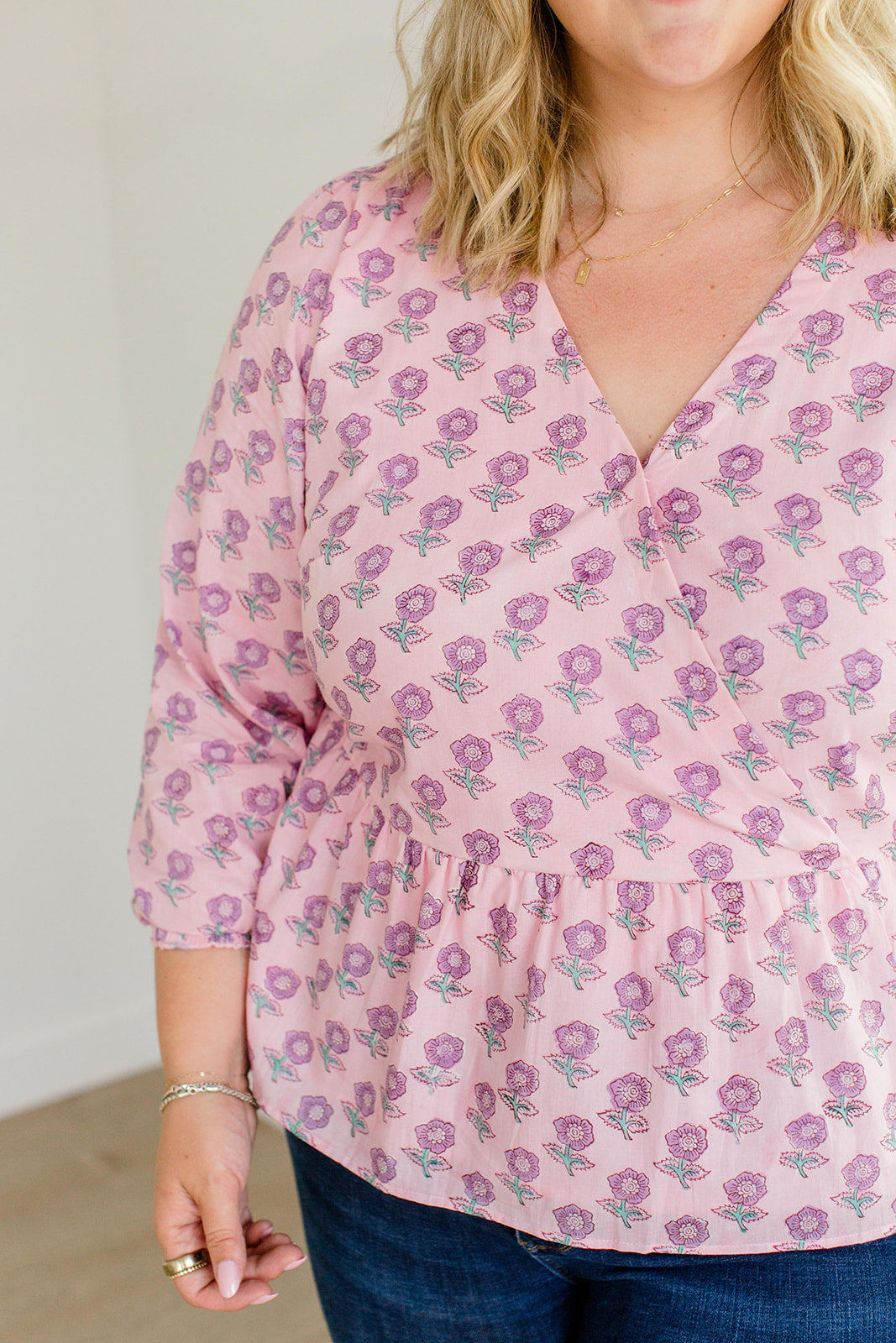 Blush Haze Wrap Top The Frances Top Carla Kiley Collection