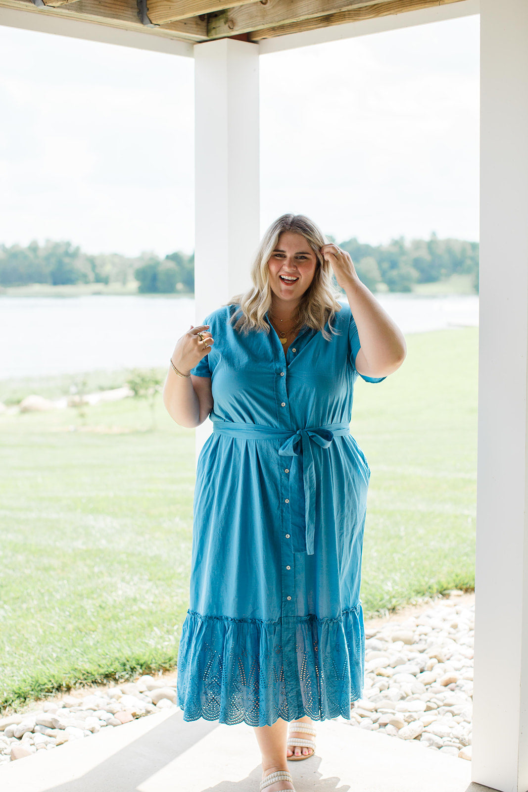 The Natalie Blueberry Smoothie Shirt Dress Carla Kiley Collection