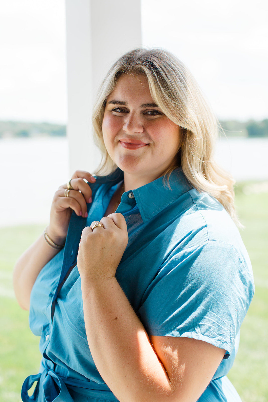 The Natalie Blueberry Smoothie Shirt Dress Carla Kiley Collection