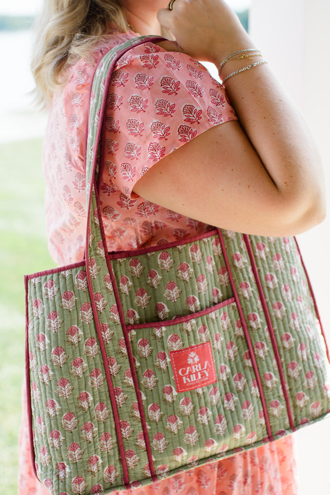 The Tami Tote Medium Tote and Pouch Set Carla Kiley Collection