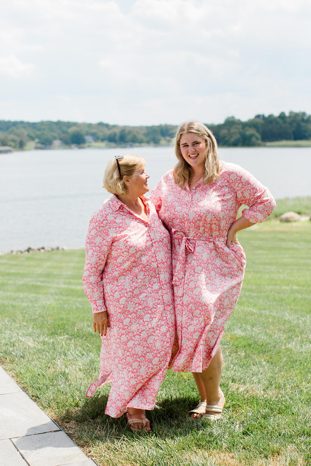 Christine Watermelon Sorbet Midi Shirt Dress by Carla Kiley Collection