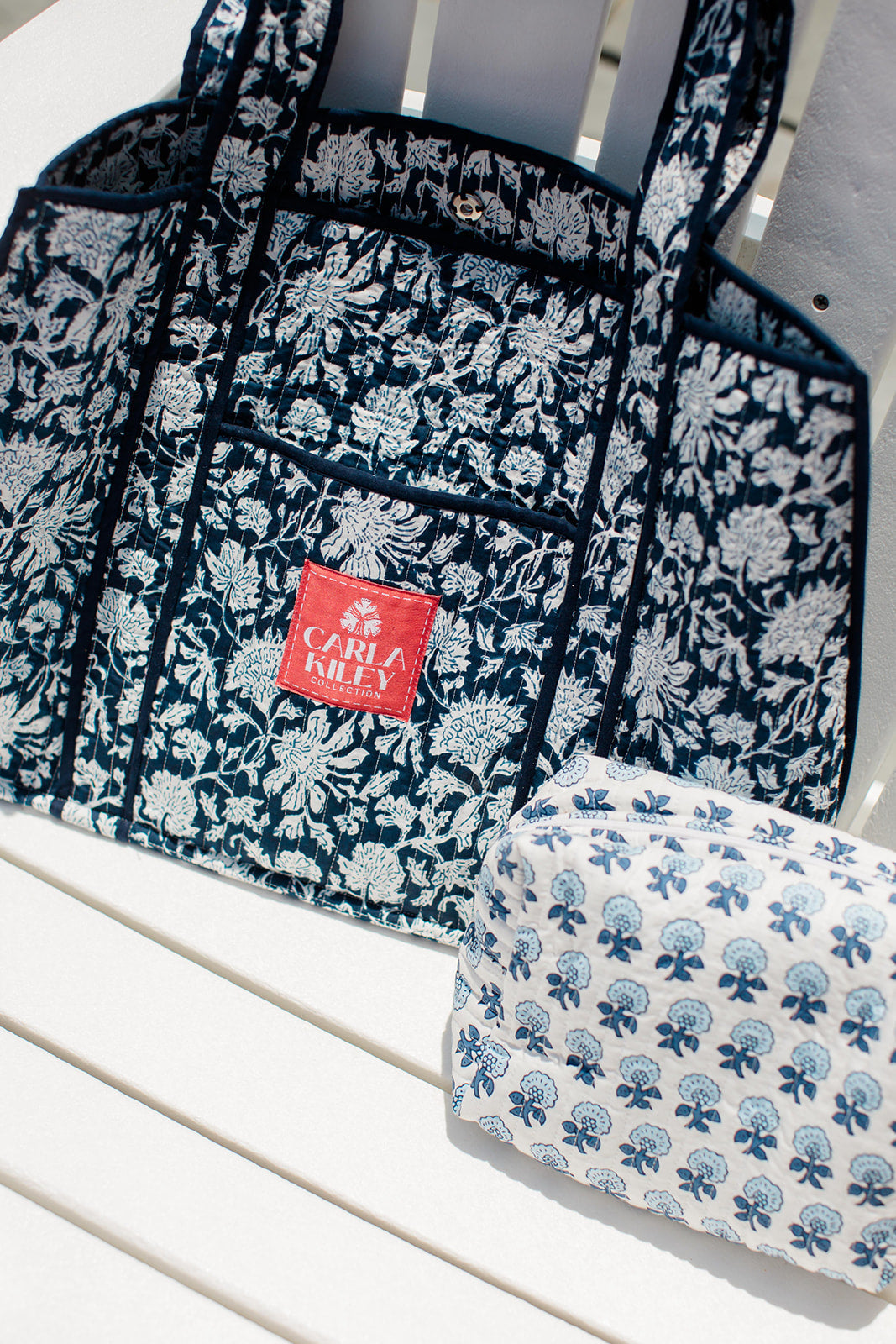 The Tami Tote Medium Tote and Pouch Set Carla Kiley Collection
