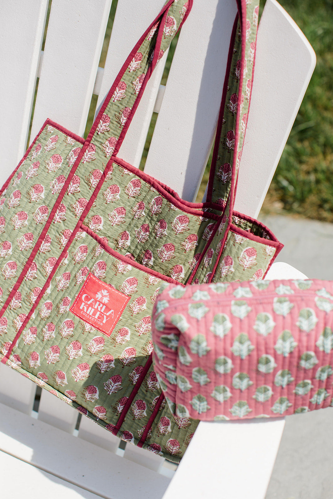The Tami Tote Medium Tote and Pouch Set Carla Kiley Collection