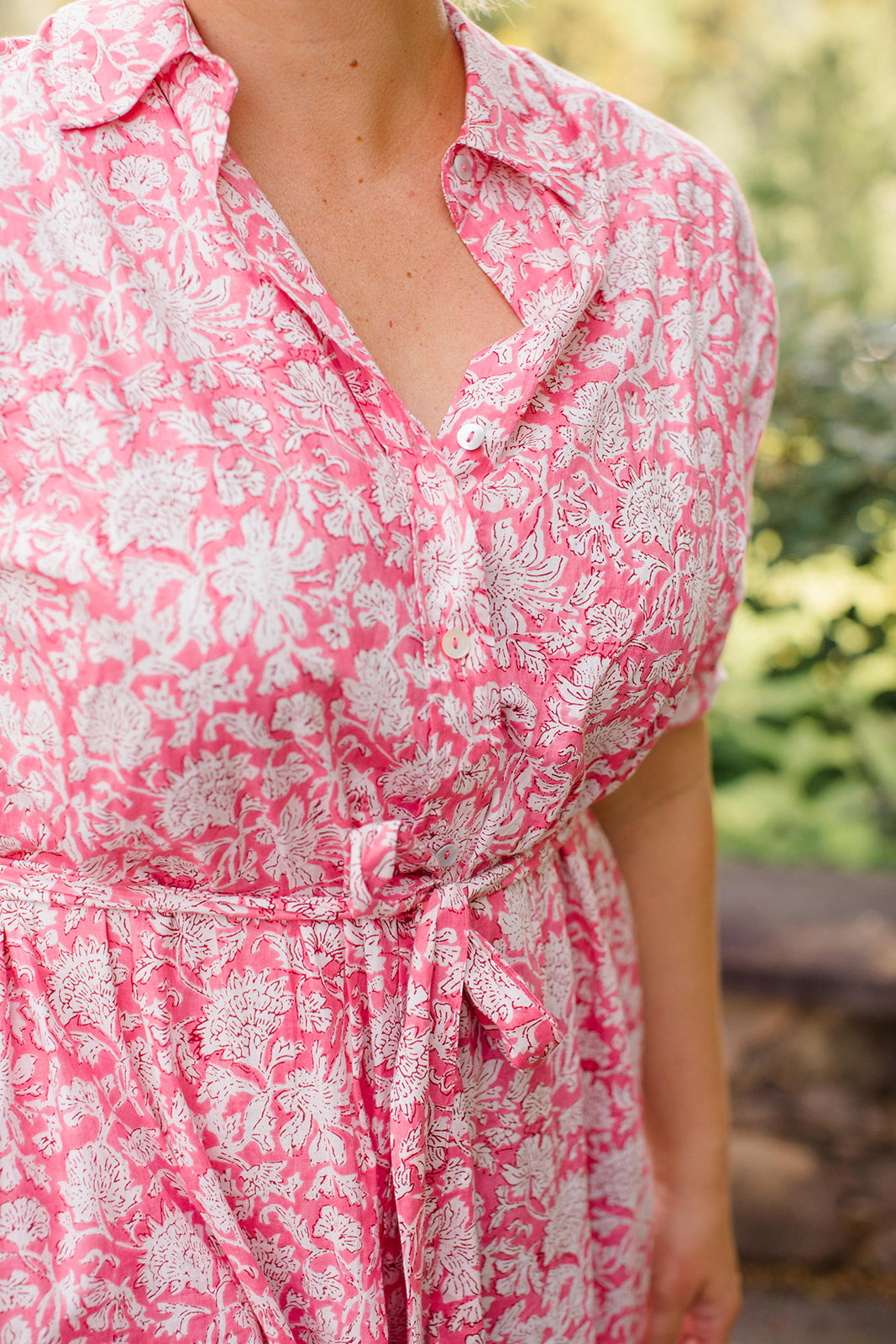 Christine Watermelon Sorbet Midi Shirt Dress by Carla Kiley Collection