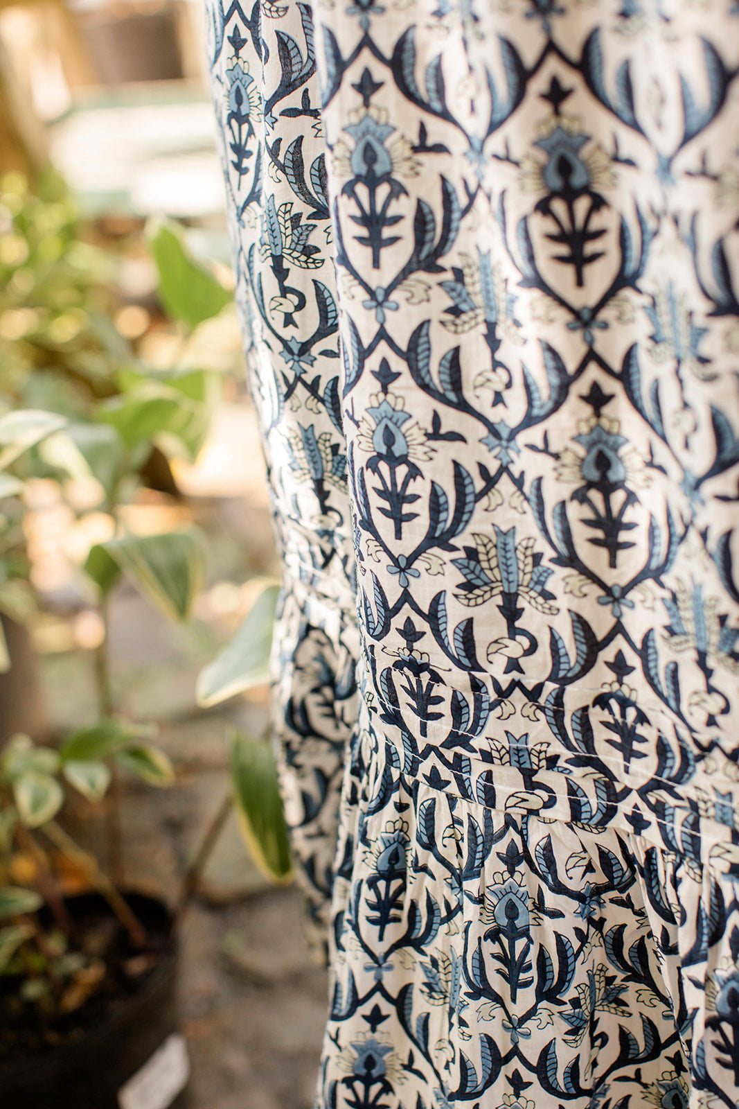 Navy Trellis Fit-and-Flare Midi Dress The Allison Dress Carla Kiley Collection
