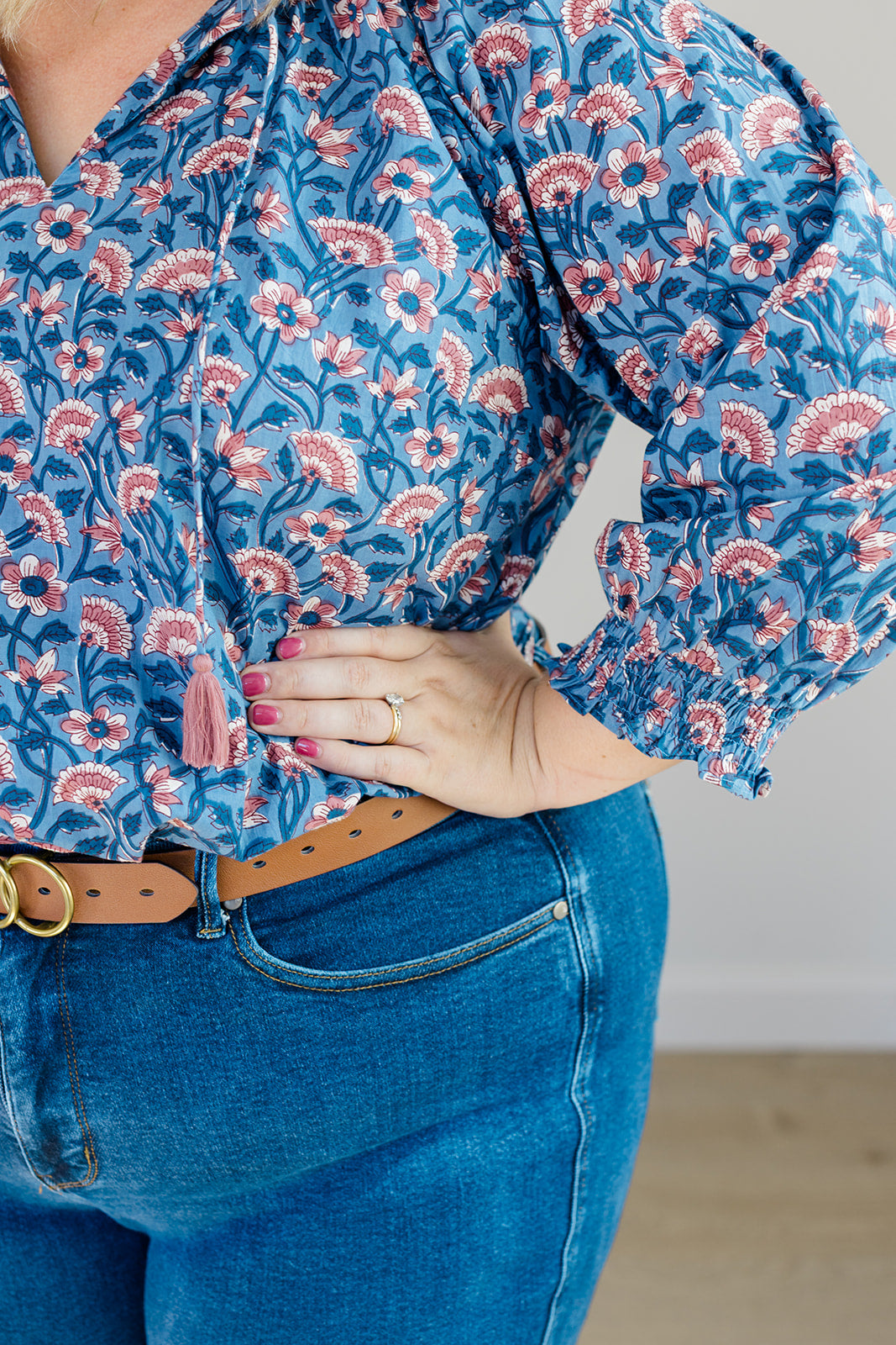 Jess Top Tassel Tie Full-Length Shirt Carla Kiley Collection