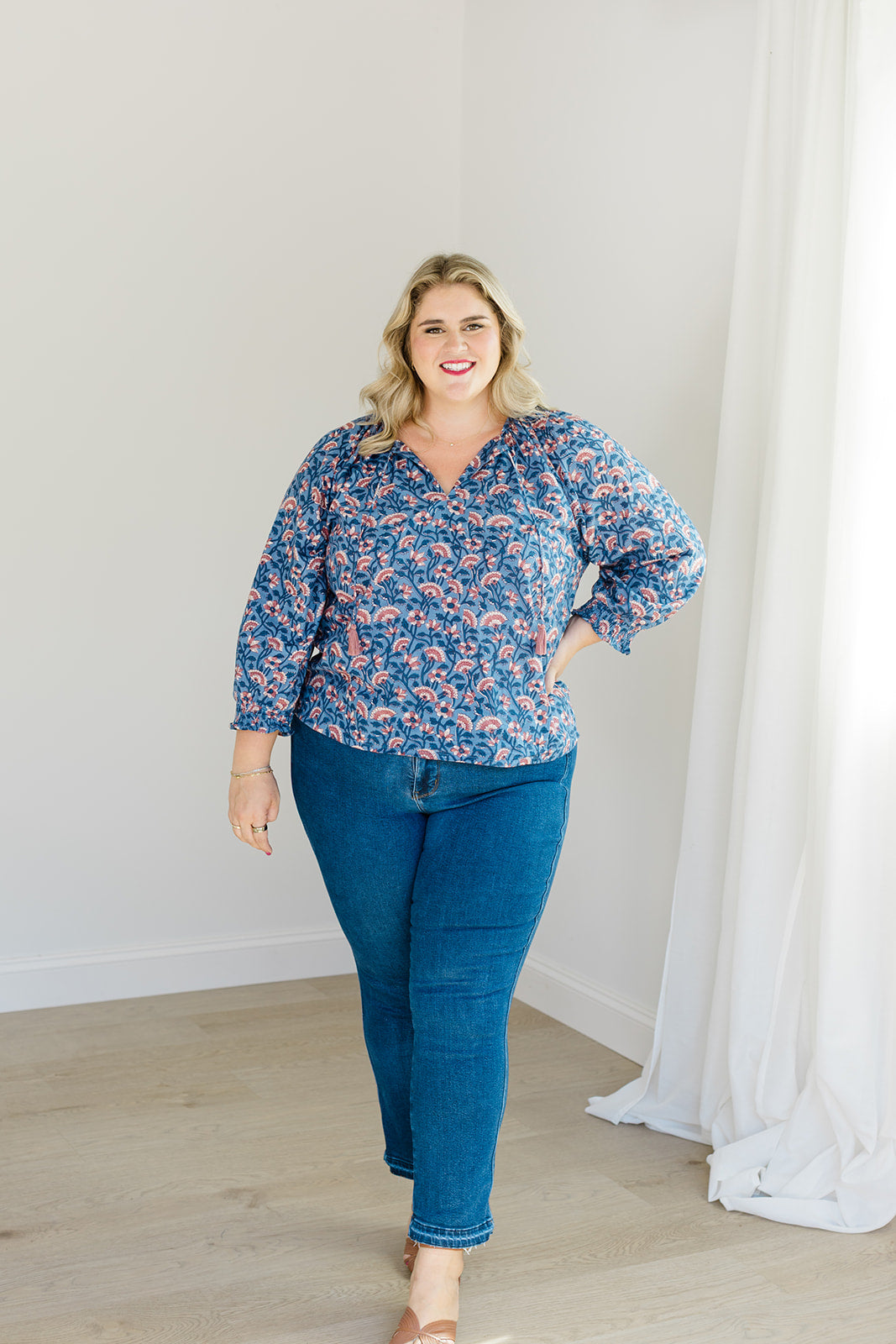 Jess Top Tassel Tie Full-Length Shirt Carla Kiley Collection