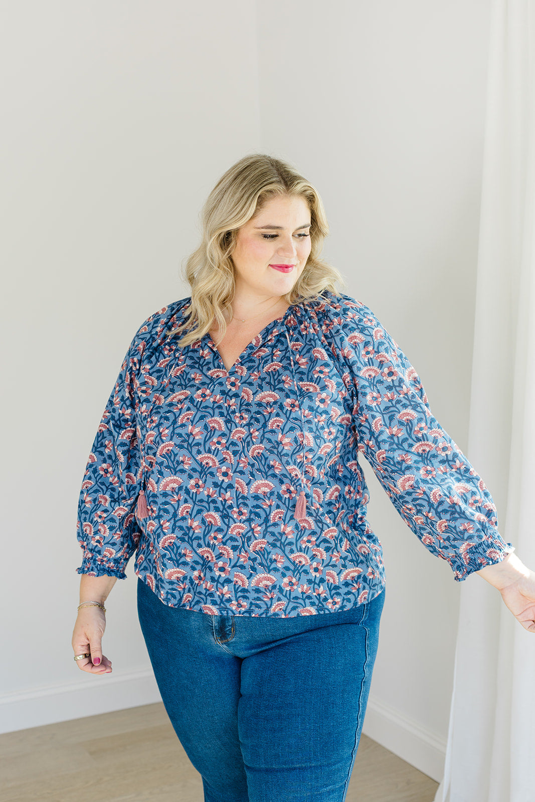 Jess Top Tassel Tie Full-Length Shirt Carla Kiley Collection