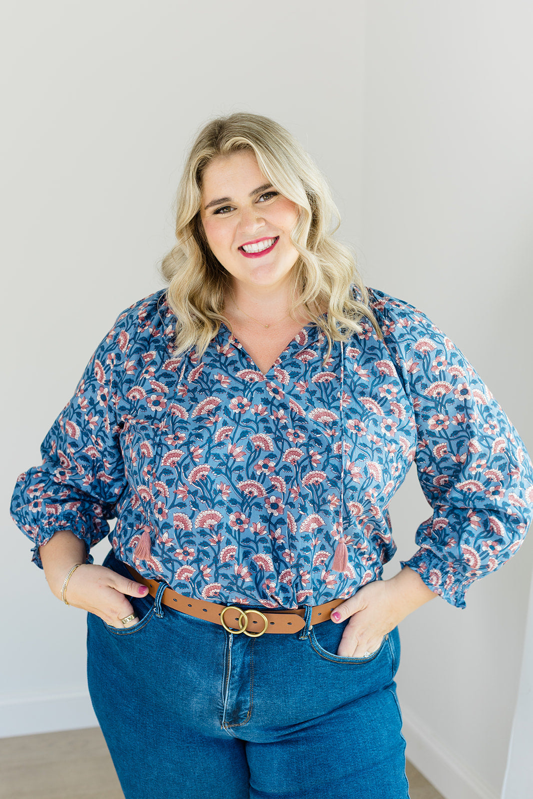 Jess Top Tassel Tie Full-Length Shirt Carla Kiley Collection