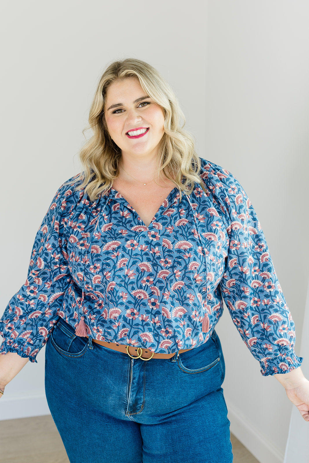 Jess Top Tassel Tie Full-Length Shirt Carla Kiley Collection