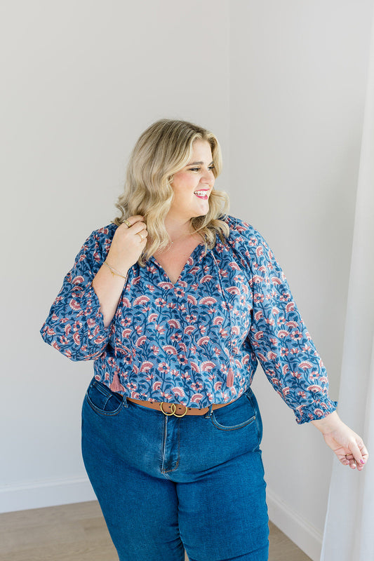Jess Top Tassel Tie Full-Length Shirt Carla Kiley Collection