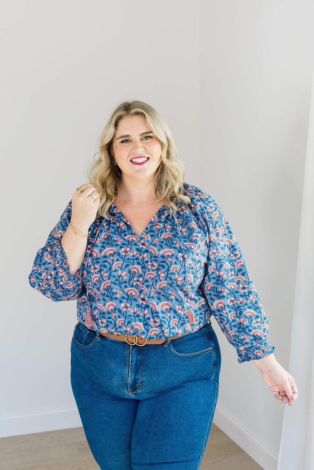 Jess Top Tassel Tie Full-Length Shirt Carla Kiley Collection