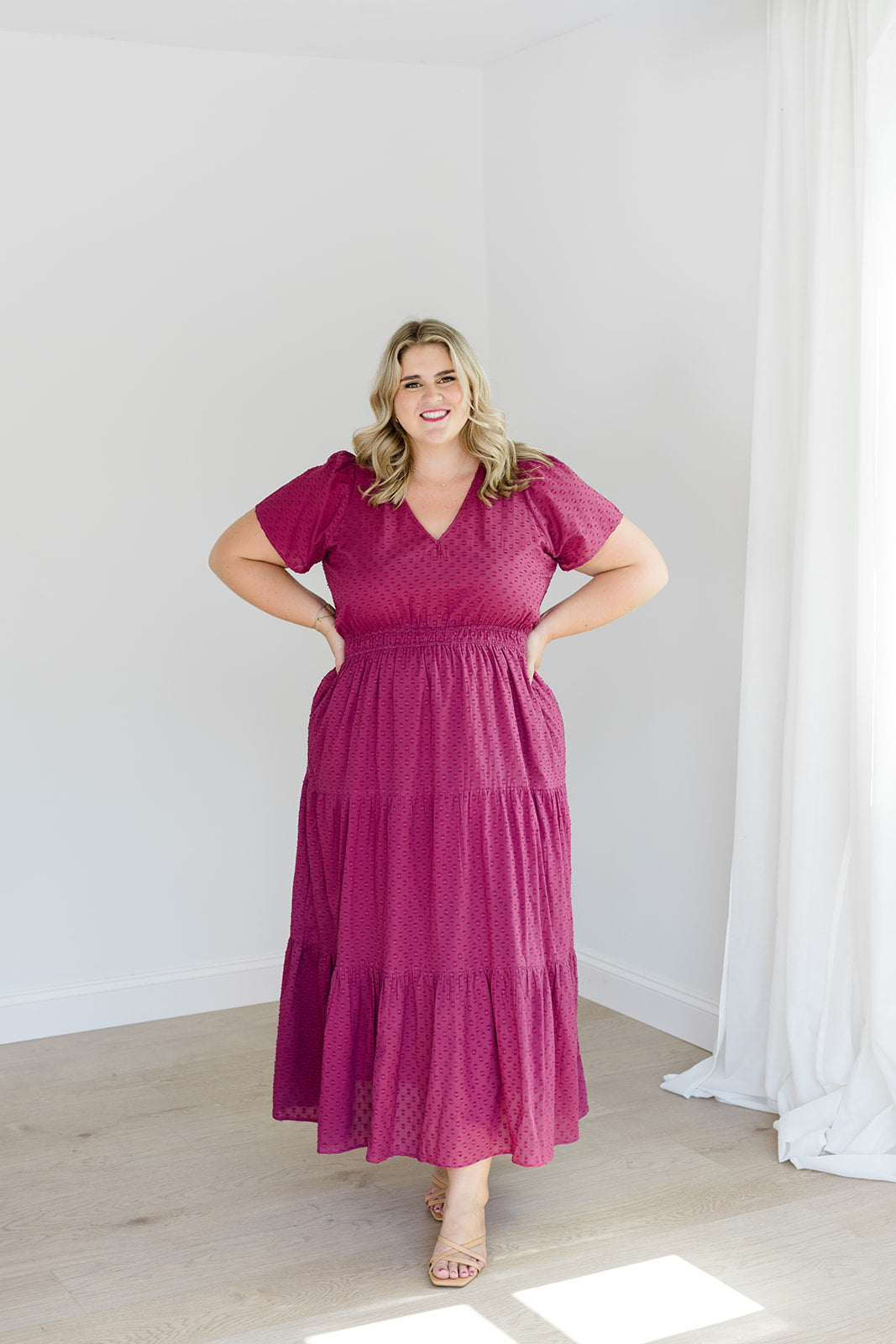 Sugar Plum Dobby Maxi Dress The Sarah Maxi Dress Carla Kiley Collection