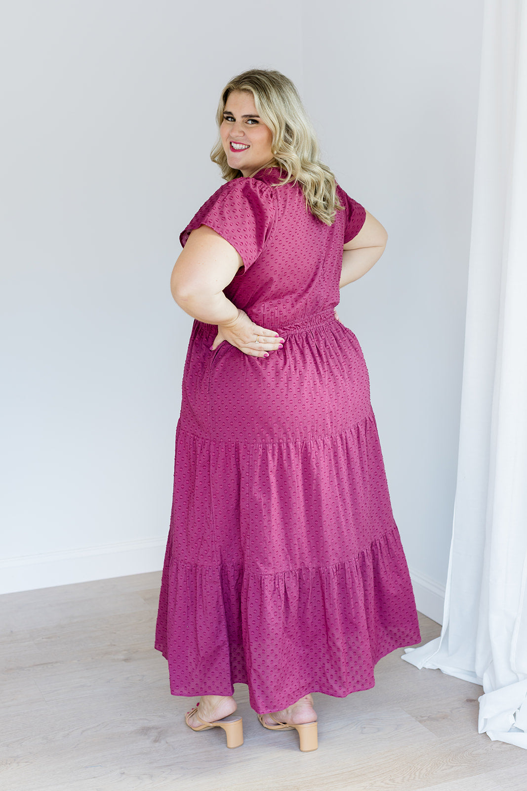 Sugar Plum Dobby Maxi Dress The Sarah Maxi Dress Carla Kiley Collection