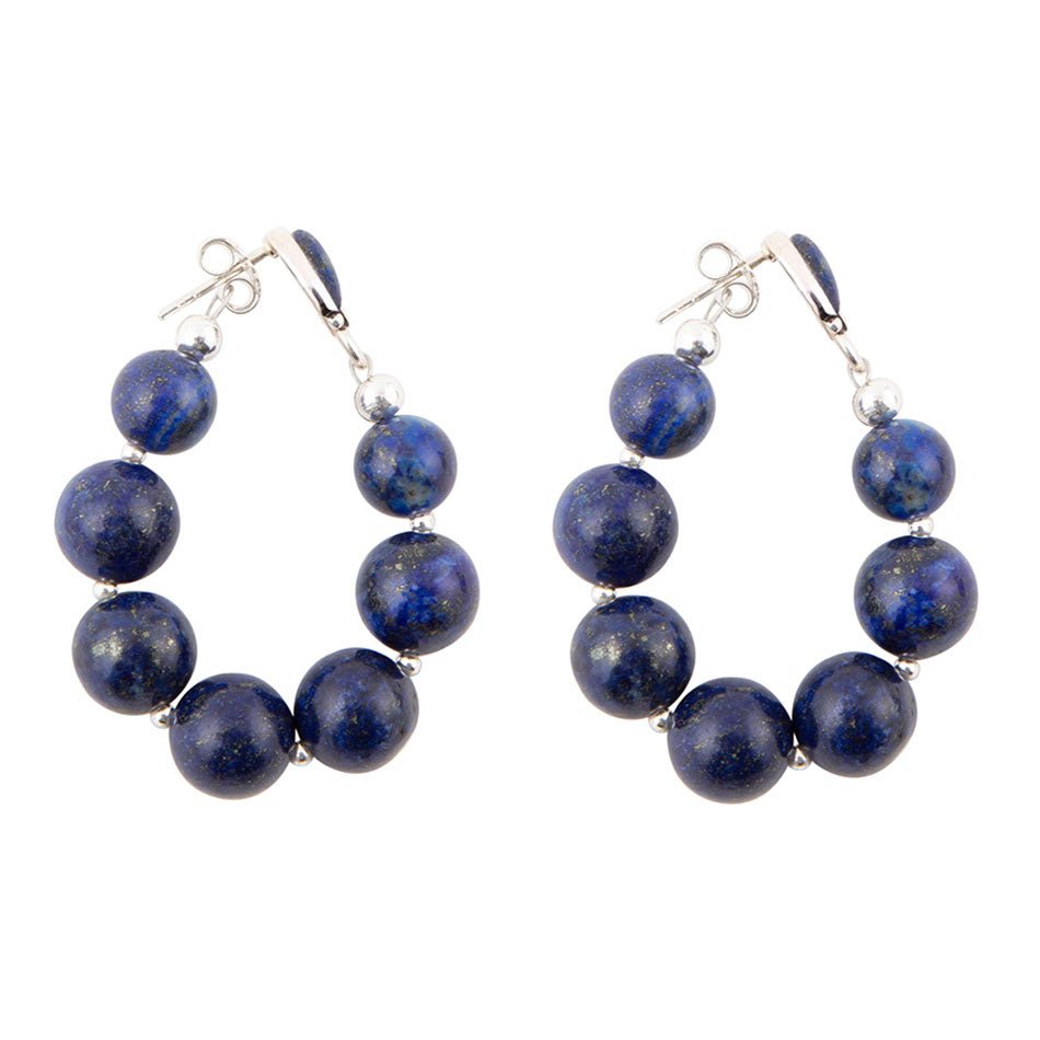 Blue Lapis Sterling Silver Post Earrings Carly