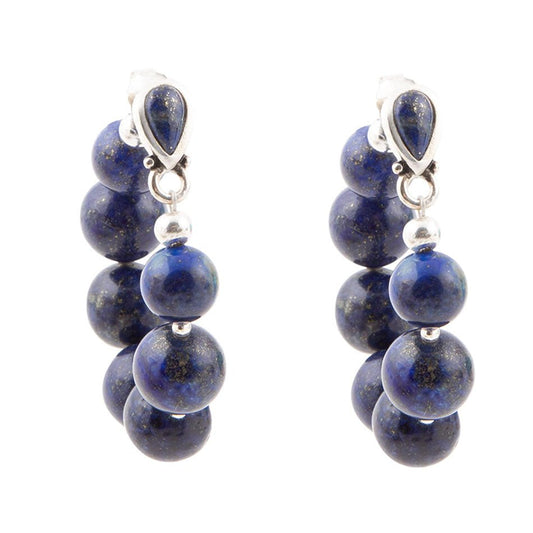 Blue Lapis Sterling Silver Post Earrings Carly
