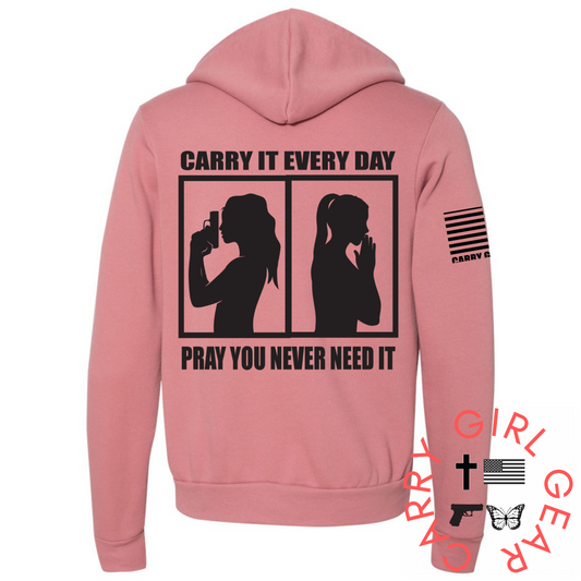 Zippered Soft Hoodie Lightweight Unisex Carry Girl Gear