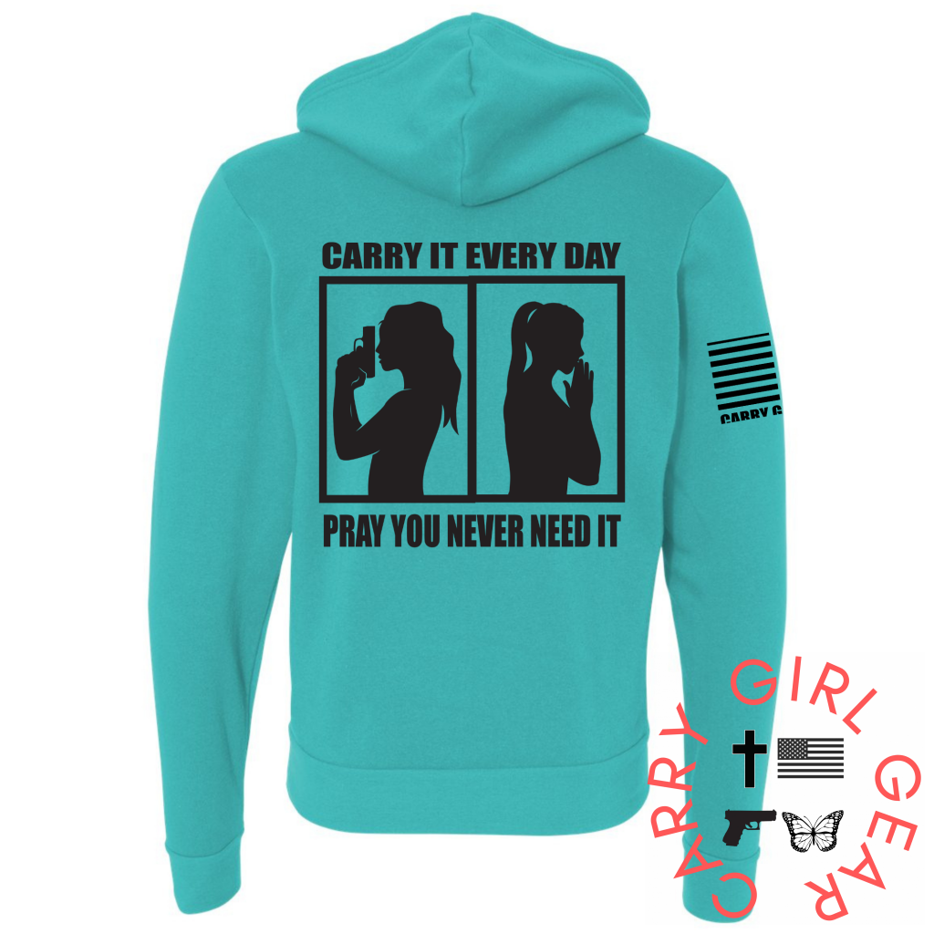 Zippered Soft Hoodie Lightweight Unisex Carry Girl Gear