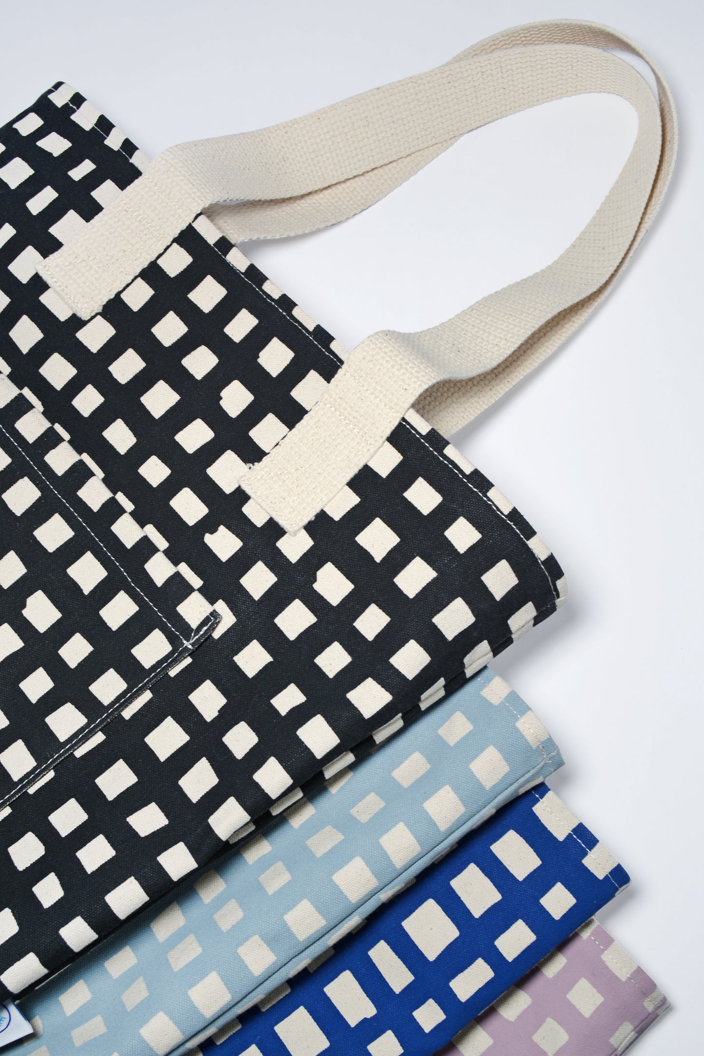 Grid Carry All Zip Top Tote Bag in 15 oz Cotton Canvas