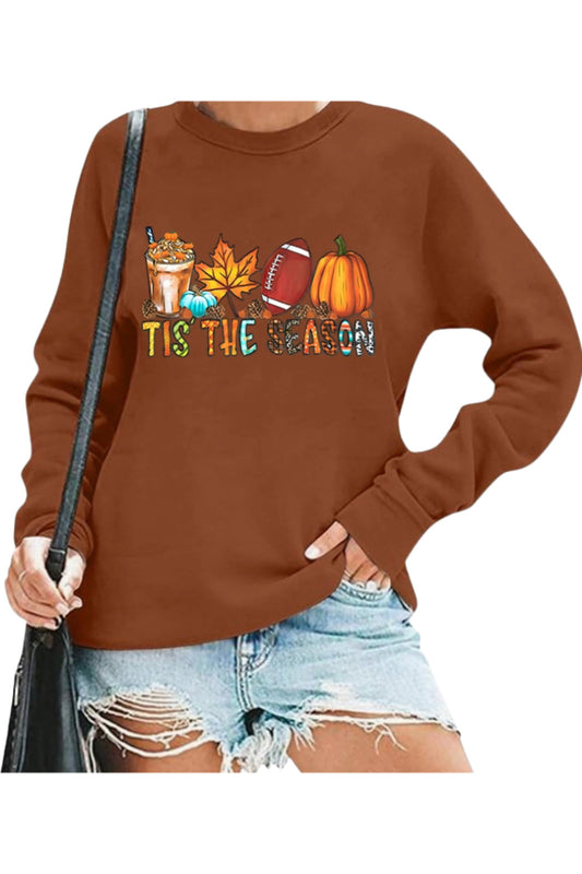 Casual Halloween Pumpkin Print Sweatshirt