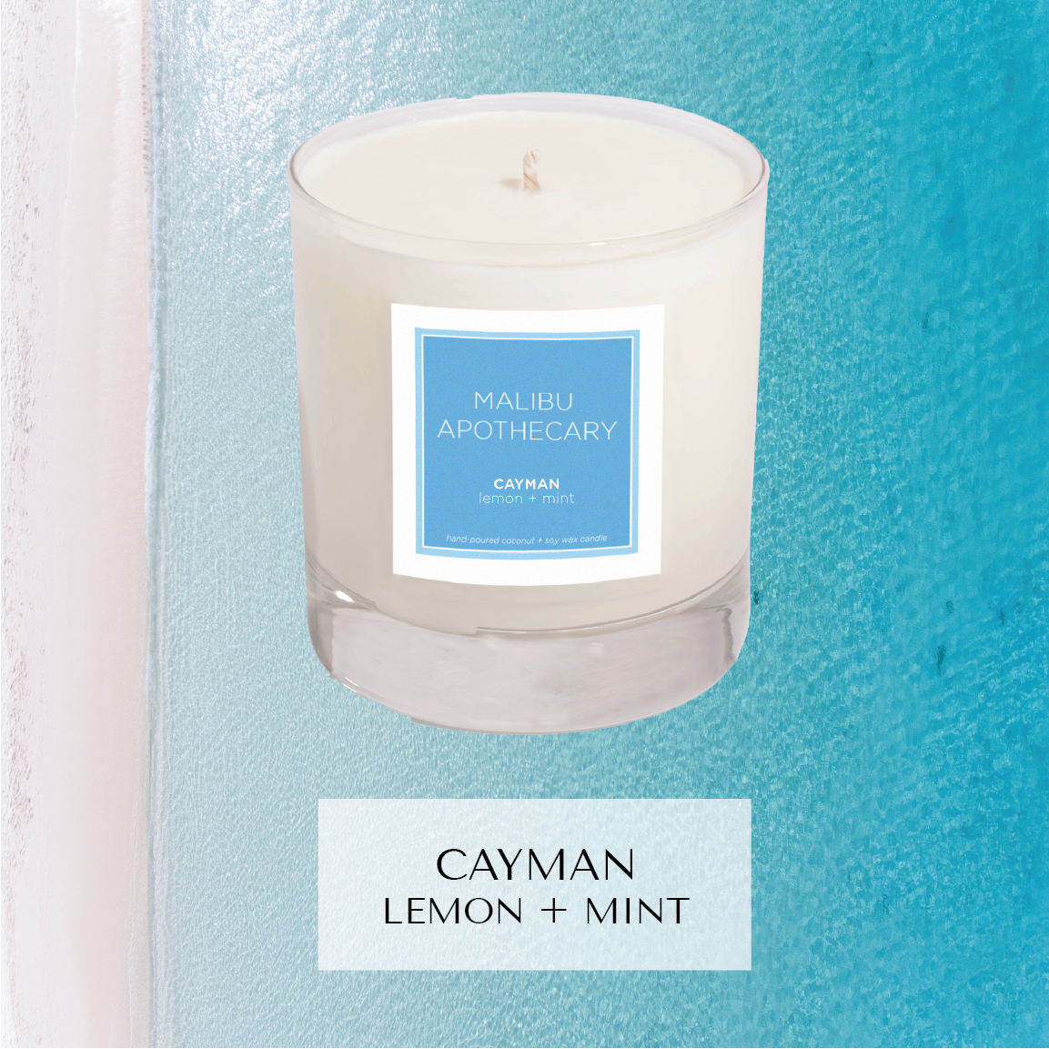 Clear Gloss Blue Accent Candle 8.5oz Coconut Soy Wax