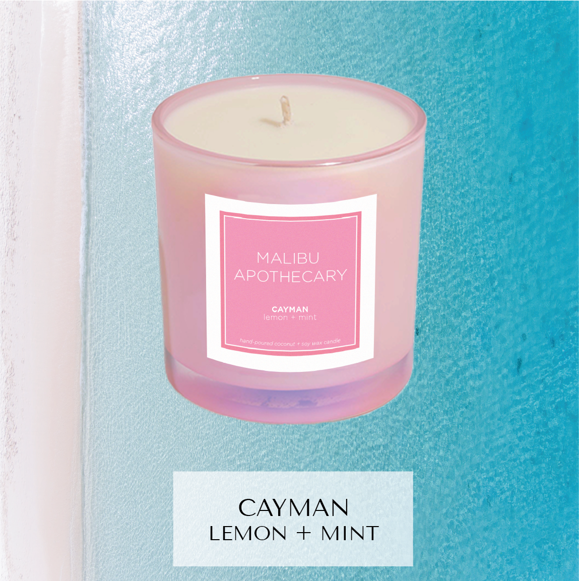 Iridescent Pink Coconut Soy Wax Candle Malibu Apothecary