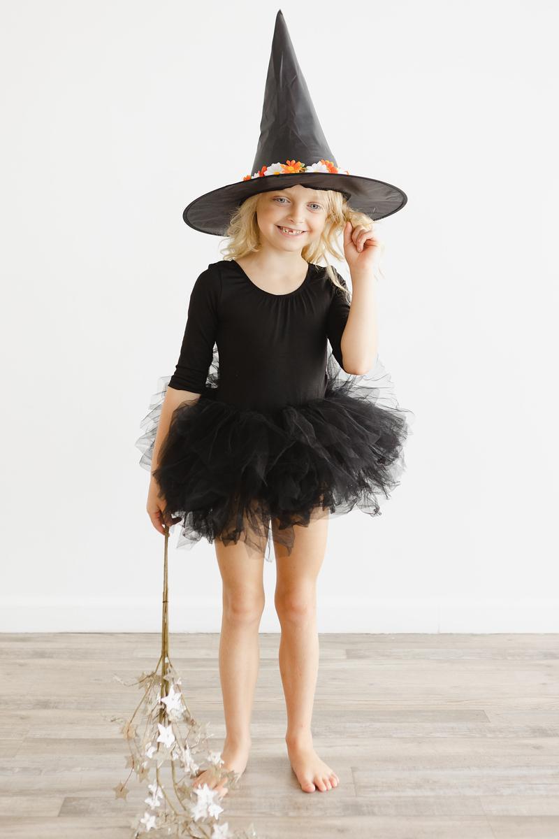 Black 3/4 Sleeve Tutu Leotard Mila & Rose