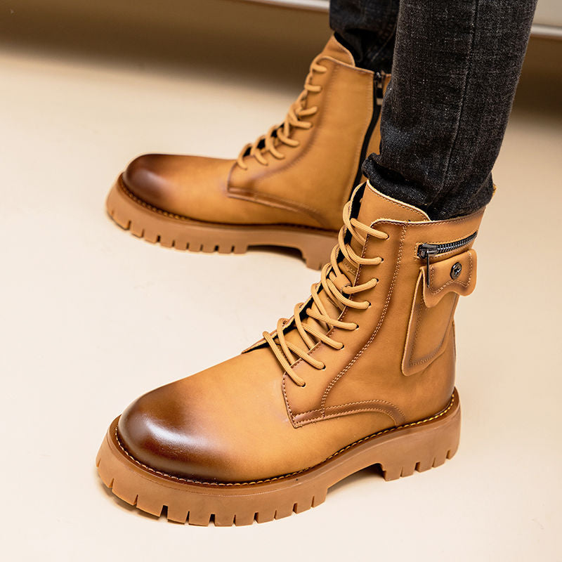Leather High-Top Martin Boots Genuine Leather Footwear