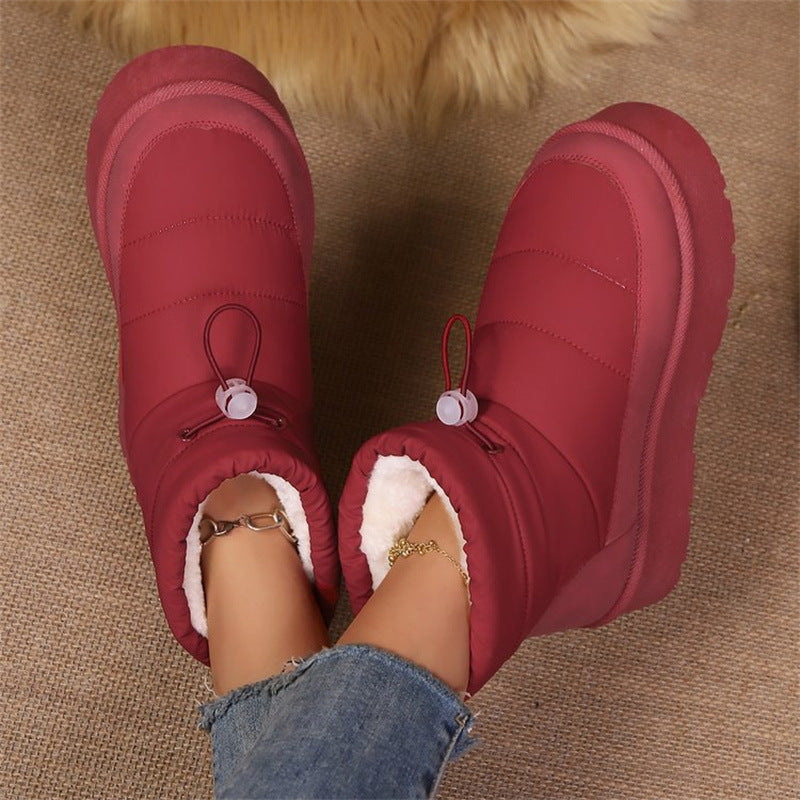 Fleece-Lined Warm Cotton Lined Short Boots Women’s Winter Ankle Boots