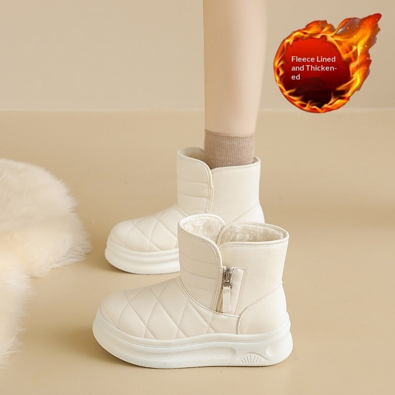 Warm Fleece-Lined Ankle Boots Women’s Casual Snow Boots